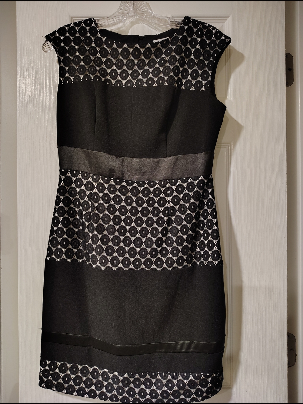 Studio One Black Lace-Detail Sheath Dress